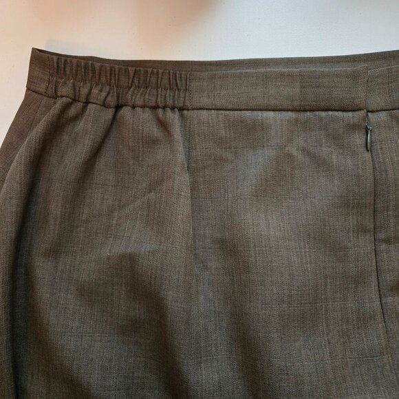 Jones Studio Brownish Gray Pleated Hem Lined Midi Skirt Plus Sz 22W - Picture 3 of 13